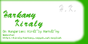 harkany kiraly business card